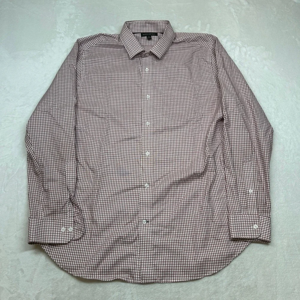 Banana Republic‎ Gingham Shirt Mens XL Red White Long Sleeve Button Up